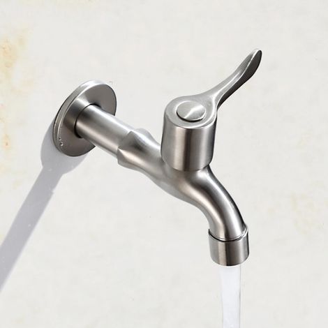 Robinet d'évier de salle de bain en acier inoxydable G1/2 po avec robinet d'eau froide simple