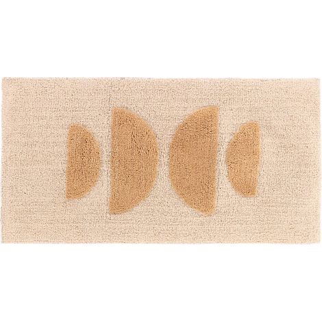 Alfombra de algodón lisa 45x90cm - beige - Tendance