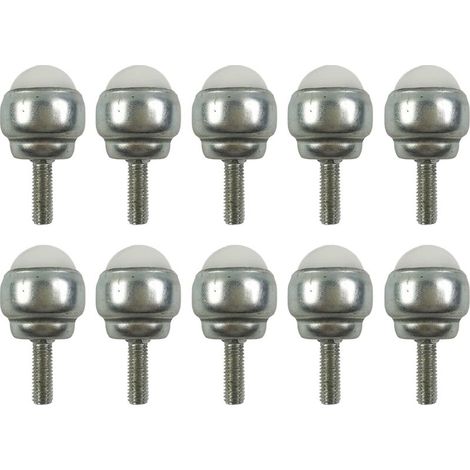 10 ruote piroettanti con cuscinetti a sfera, rulli in acciaio al carbonio con stelo filettato M5, mini ruote industriali universali con cuscinetti a sfera per mobili e nastri trasportatori (2 cuscinet (1/5)