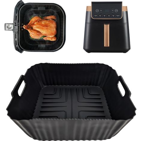 Silicone Air Fryer Mould for Air Fryer Max Pro, 6.2L AF180EU, Reusable Airfryer Accessories Dish Silicone for 6.2L AF180 4.7L AF140EU HD9270 Oil-Free Fryer (1/5)