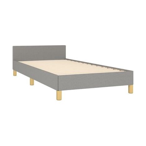 Cadre de lit gris clair (sans matelas), 80 × 200 cm, tissu, tissu doux et respirant, pour chambre, décor moderne, facile à assembler (1/5)