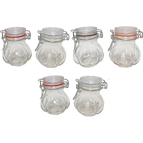 6 barattoli con chiusura tappo ermetico da 100 ml vasetto cucina Casa per marmellate salse miele Regali Bomboniere Confetture (1/4)