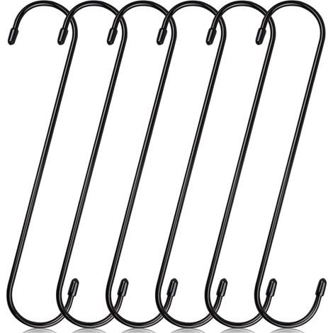 6 - Crochet S - Accessoire de suspension - Résistant à la rouille - Pour intérieur et extérieur - Noir - 25x4,1cm (1/5)
