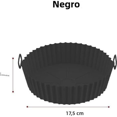 Tapis de friteuse à air en silicone noir de 20 cm (8 pouces), réutilisable, antidérapant et antiadhésif (1/5)