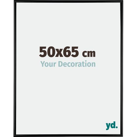 Your Decoration - 50x65 cm - Cadres Photos en Aluminium Avec Verre acrylique - Anti-Reflet - Excellente Qualité - Noir Brillant - Cadre Decoration Murale - Kent.