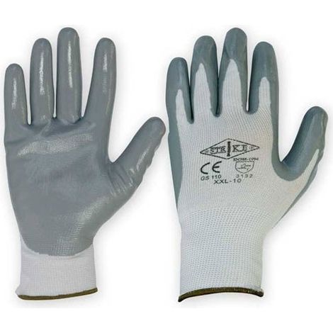 Guanti Nylon Nitrile Grigio - size 10