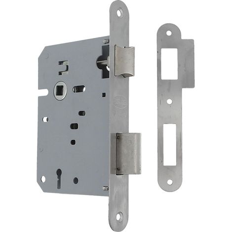 Serrure à mortaise Entrée 60/68 mm Serrure pour portes en bois Avec Gorja Key sur Square Edge Clé vierge Acier inoxydable mat (1/4)
