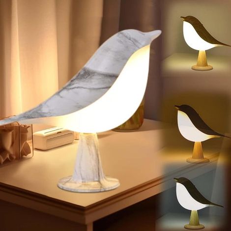 Lampe oiseau rechargeable, petite lampe oiseau mignonne, veilleuse sans fil avec motif oiseau, veilleuse rechargeable pour enfants (1/5)