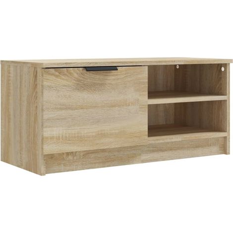 Mobile TV multimediale scaffale per televisione televisore buffet sala da pranzo soggiorno camera da letto rovere Sonoma 80 x 35 x 36,5 cm derivati del legno marrone 020027540