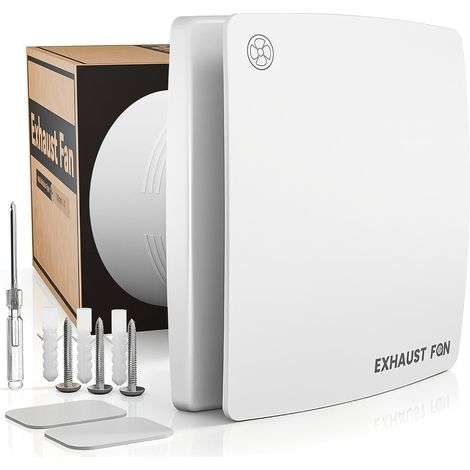 100mm Ventilateur Bain Silencieux – Raccordement Lumineux, Blanc 130m³/h haut débit,moteur cuivre 8W anti-surchauffe,ventilateur mural avec activation par interrupteur,pose simple (1/5)