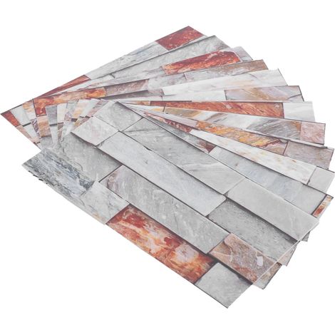 12 Autocollants PVC Imperméables pour Salle de Bain, Cuisine, Salon, Revêtement de Sol Adhésif Décoratif (KIT046)