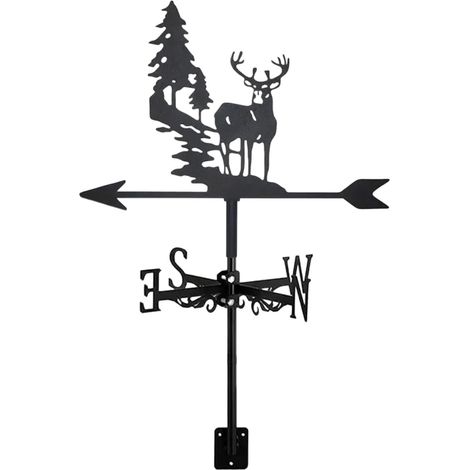 Girouette en métal en forme de coq en fer pour toit de jardin, décoration extérieure (1/5)