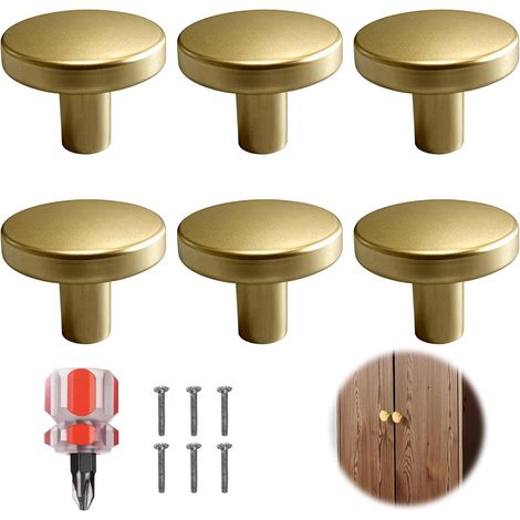 (6 Pièces) Bouton de Meuble Or,Poignées de Meubles Élégantes pour Armoires,Commodes, Buffets et Portes D’armoires (1/5)