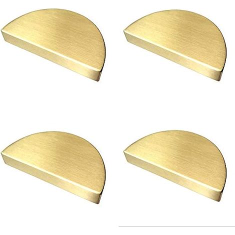 Lot de 4 poignées C-C en forme de demi-cercle de lune, poignées de tiroir pour commode, poignées de placard dorées brossées noires mat 6,3 cm 64 mm (or brossé) (1/5)