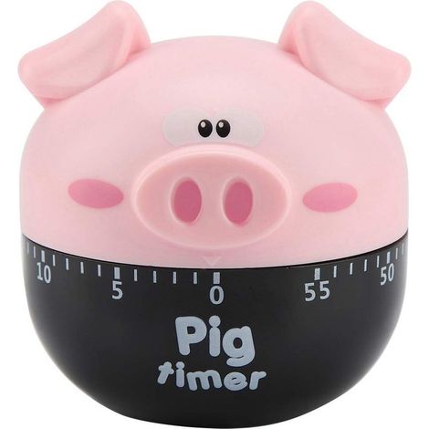 Minuterie-Mignon Compteurs Cartoon Pig minuteries mécaniques for l'outil de synchronisation de Cuisson (Couleur : Rose) (1/5)