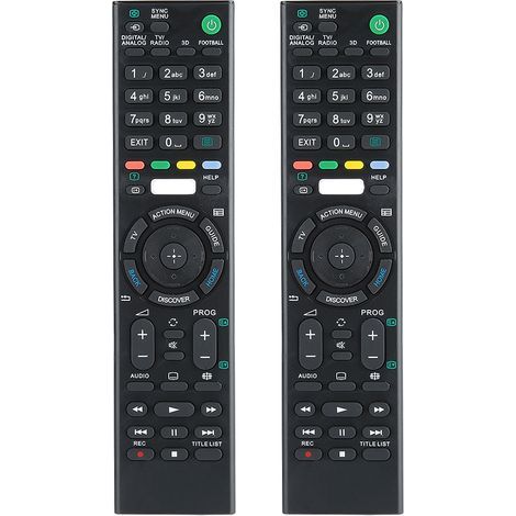 2er-Pack Ersatzfernbedienungen für Sony KDL-43W808C RMTTX100 KD-43X8305C Fernseher (1/5)