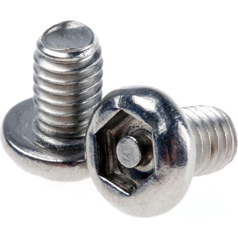 Vis de sécurité inviolable, M4 x 6mm, tête Bouton, en Acier Inoxydable A2 304 ( Prix pour Sachet de 100 )