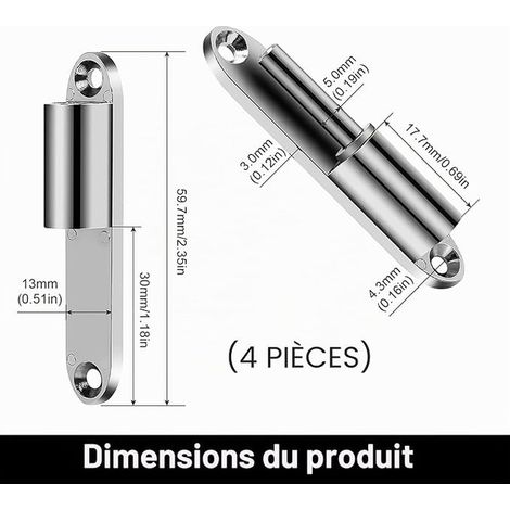 Charniere Porte Placard Alliage de Zinc (1/4)