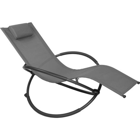 WOLTU Sedia Sdraio a Dondolo Relax Poltrona Swing Traspirante da Balcone Campeggio Grigio (1/6)