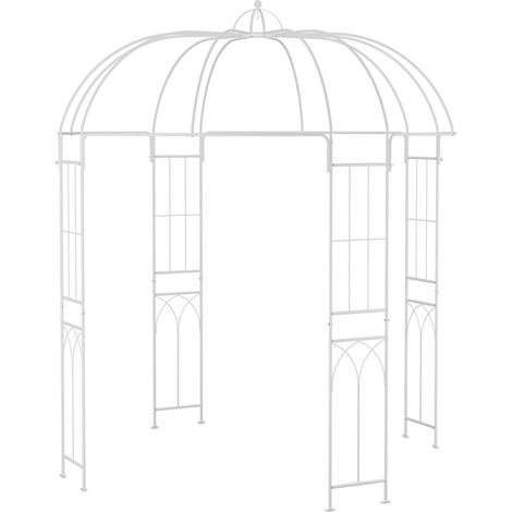 Pavillon verdoyant en métal pour rosiers 269 x 211 x 211 cm support décoratif style romantique en acier noir (1/5)