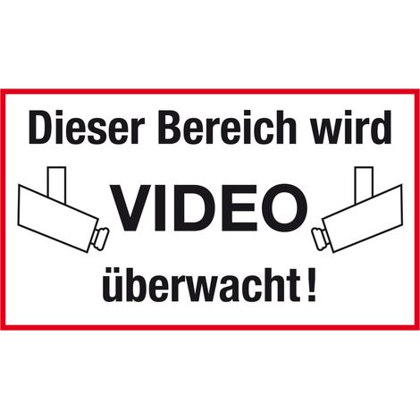 Conmetall Hinweisschild Dieser Bereich wird Video überwacht 25 x 15 cm