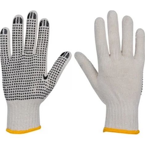 Gants de protection jbm cotton thread renforcés pvc (1/2)