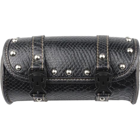Sac de fourche avant de moto, sac de guidon de moto  Sac de rangement pour fourche avant de moto en cuir  Sac à outils pour cadre latéral en cuir PU pour (1/5)