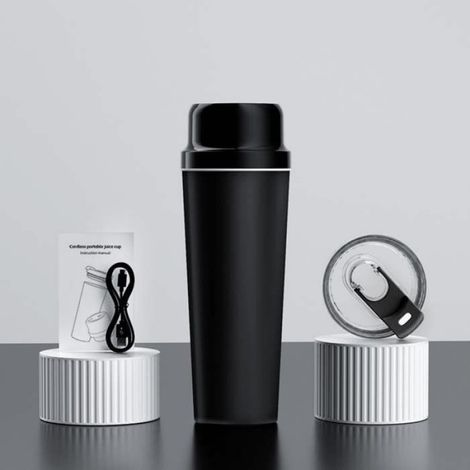 Blender Portable 2-en-1, Noir,Isotherme 10h, 650ml, 3000mAh, 5 Couleurs, Broyeur à Glace, USB Rechargeable (1/5)