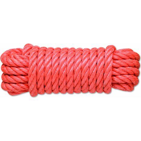 Chapuis PC10 Corda intrecciata in polipropilene - 3 T - Diametro 14 mm - Lunghezza 15 m - Corallo