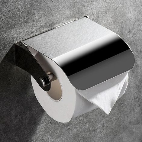 PorteRouleau, Acier Inoxydable SUS 304, Chrome Poli, PortePapier Hygiénique Moderne avec étagère de téléphone, Accessoire de Cuisine de Salle de Bain (Acier Poli) (1/4)