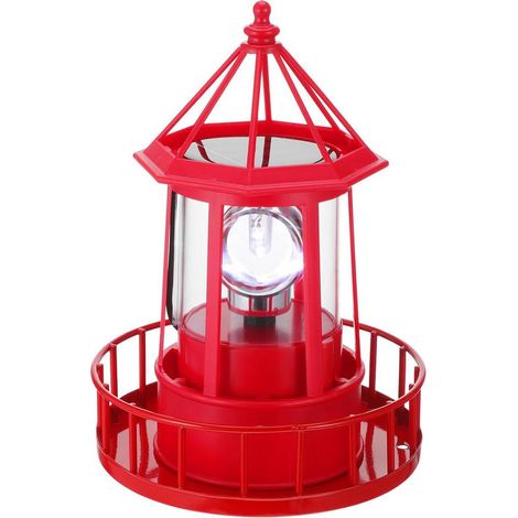 Solarbetriebener LED-Leuchtturm, wasserdicht und langlebig, drehbar (360°-Drehung), kann als Dekoration im Garten aufgehängt werden. (1/5)