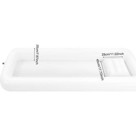 Bañera hinchable de PVC resistente, facilita la movilidad, color blanco. (1/2)