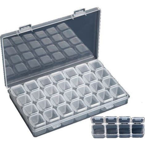 Boîte de rangement transparente à 28 compartiments (1/3)
