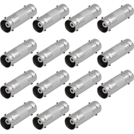 15 Pièces Adaptateurs Connecteurs BNC Femelle à BNC Femelle pour Caméras de Sécurité CCTV, Connecteurs en Métal Nickelé, Résistants à la Corrosion (1/5)