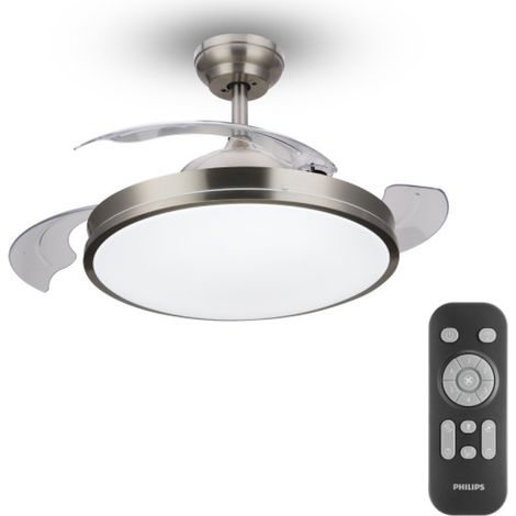 PHILIPS Ventilatore da Soffitto LED Modello Atlas Colore Nichel 28+35W Pale 106cm con Telecomando (1/9)