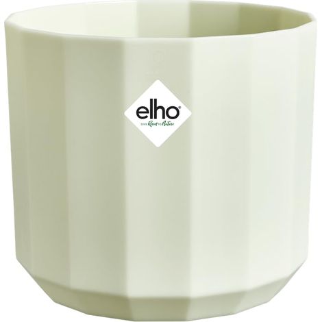 Elho Facet Round 23cm - Vaso per Interno - 100% Plastica Riciclata - Ø 22.7 x H 20.4 cm - Verde/Verde Té (1/5)