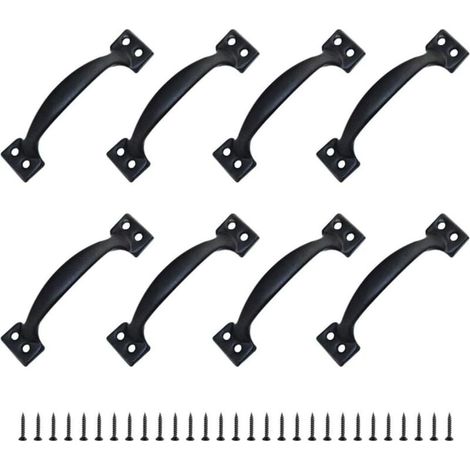 8 Poignées Poignee de Meuble Bouton de Porte Poignee Entraxe Rustiques en Alliage de Zinc Pour Cuisine Porte de Grange Jardin Remise (120MM) (1/4)