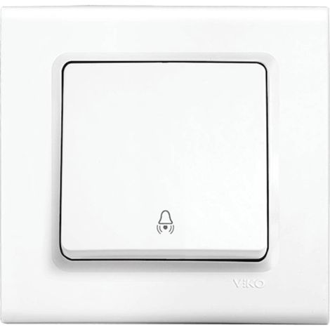 Interruttore campanello a pulsante singolo, bianco, a incasso, 8,5 cm, 1 pz. (1/2)