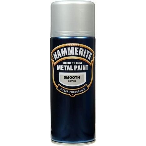 Hammerite Smooth Silver peinture aérosol argent 3-en-1