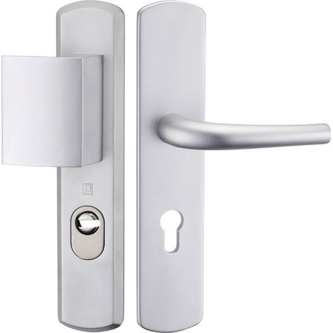 Heracles – Poignée anti-panique Salomé argent – Aluminium massif – Entraxe serrure 70 mm – Pour portes intérieures sécurisées