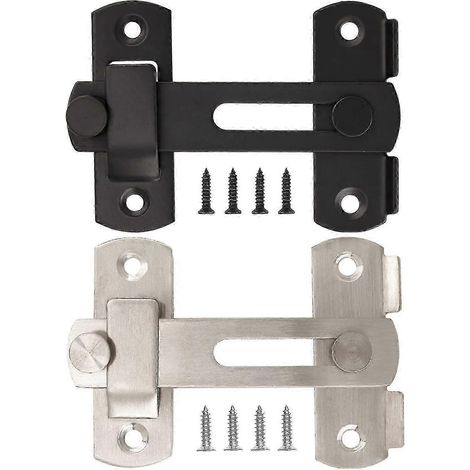 Lot de 2 verrous de porte de grange à 4 loquets en acier inoxydable. (1/5)