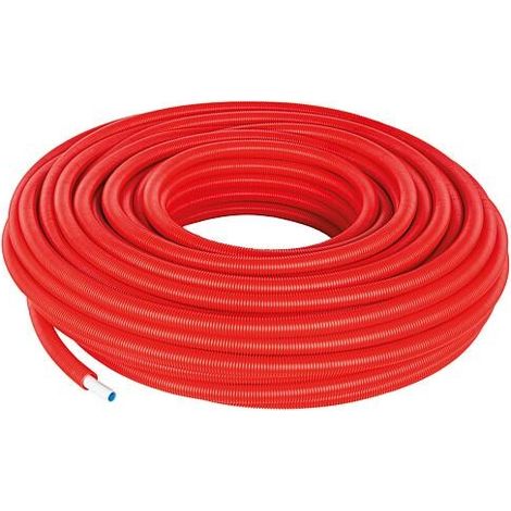Tube Uni Pipe PLUS blanc Uponor dans gaine de protection Ø20mm x 2,25mm - 28/23, rouge, longueur 75m
