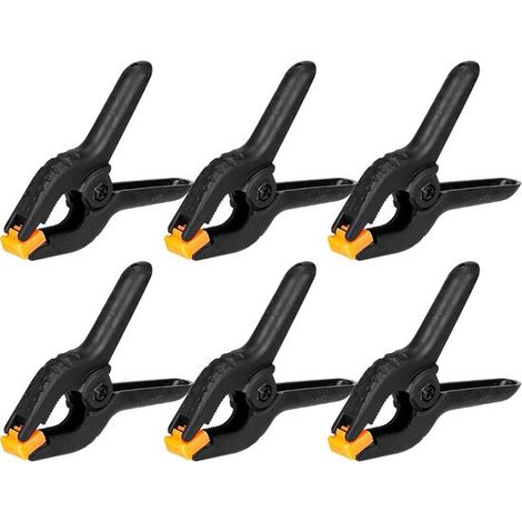 Pinces à colle - Lot de 6 - 9 cm - plastique - Pinces à ressort - Pinces - Pinces pour loisirs créatifs - Pinces pour stands de marché - Pinces pour bâches - Fournitures de loisirs créatifs/bricolage  (1/5)