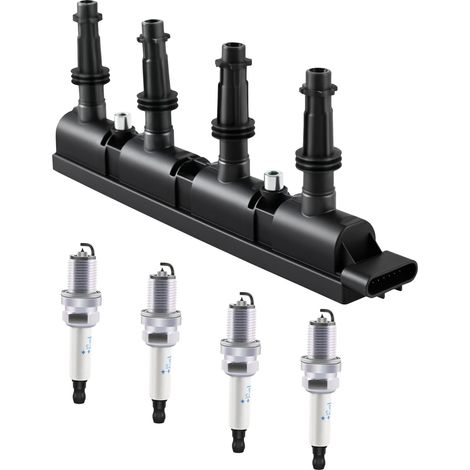 Bobina de encendido UF669 y bujía 1675 compatibles con motor turbo de 1.4 L: Chevrolet Cruze (2011-2016), Sonic (2012-2020), Trax (2014-2020), Volt (2011-2015), Cadillac ELR (2014-2016) y Buick Encore