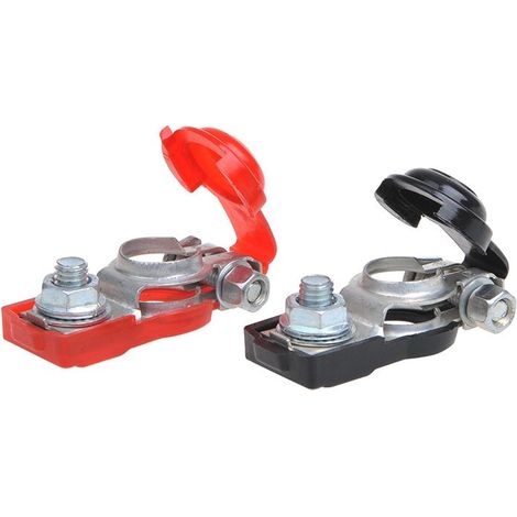 Set morsetti batteria e - con protezione in plastica rossonero (1/5)