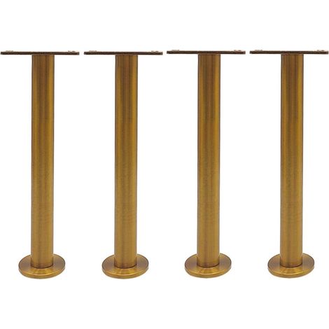 Pieds de meubles x 4, pieds de meuble de salle de bain réglables en métal, pieds de support de meuble TV en acier inoxydable, pieds de canapé dorés, titane 25 cm