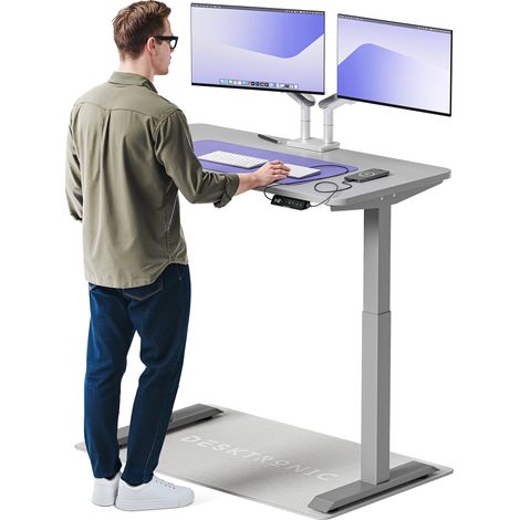 Desktronic Bureau assis debout HomeOne - 120x60cm - Gris/Gris
