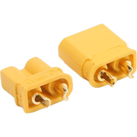 Connecteurs XT30U mâle/femelle plaqués or pour batteries LiPo, voitures, avions et bateaux radiocommandés. (1/5)