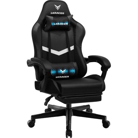 Silla gaming, diseño ergonómico, reposabrazos ajustables, color negro. (1/2)