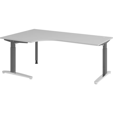 bümö Schreibtisch Serie-XB Eckform: 200 x 120 cm Grau (1/5)